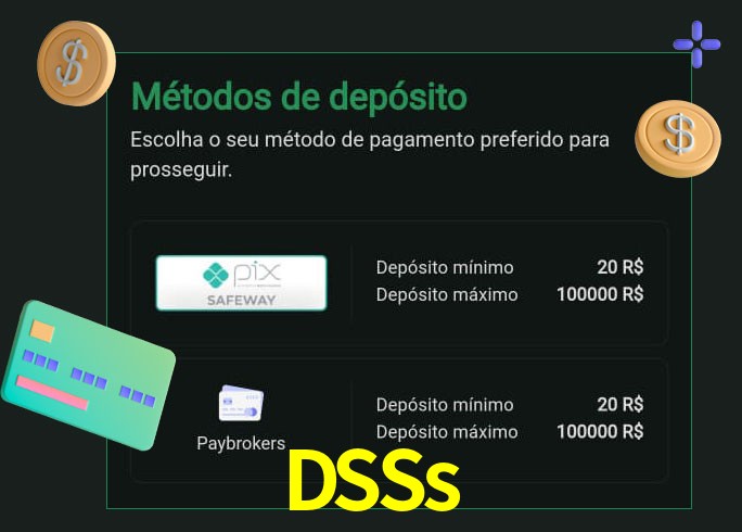 O cassino DSSs oferece uma grande variedade de métodos de pagamento